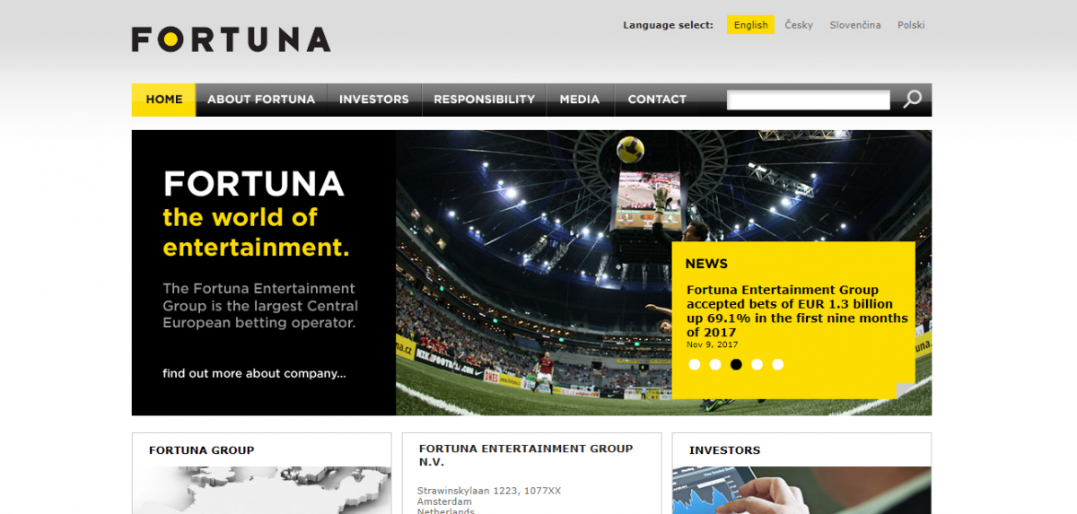 Fortuna Entertainment Group официальный сайт