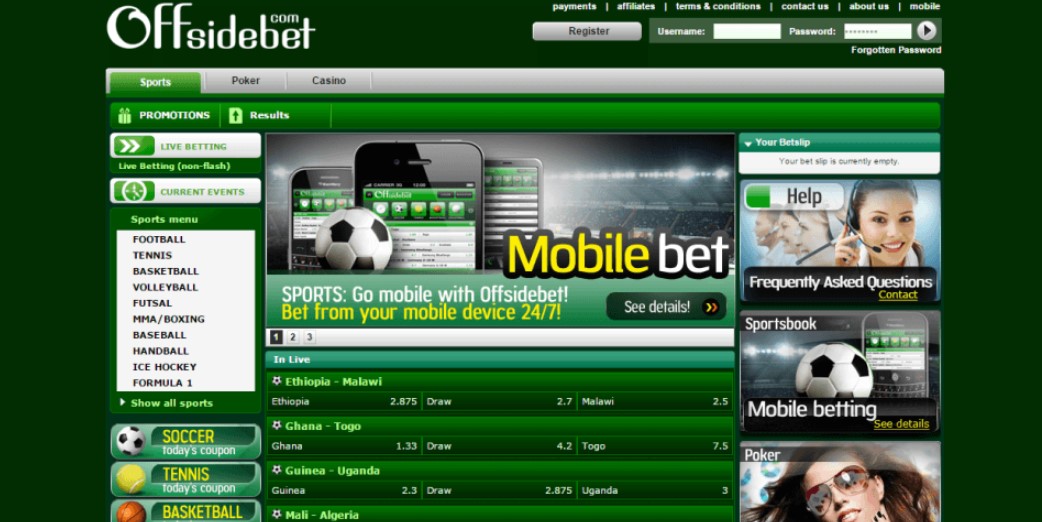 Offsidebet мобильная версия